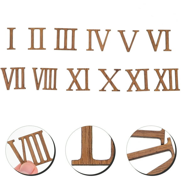 OUNONA Wall Clock Numbers Kit with Plastic Roman Numerals for DIY Repair in Light 2.5 Inches