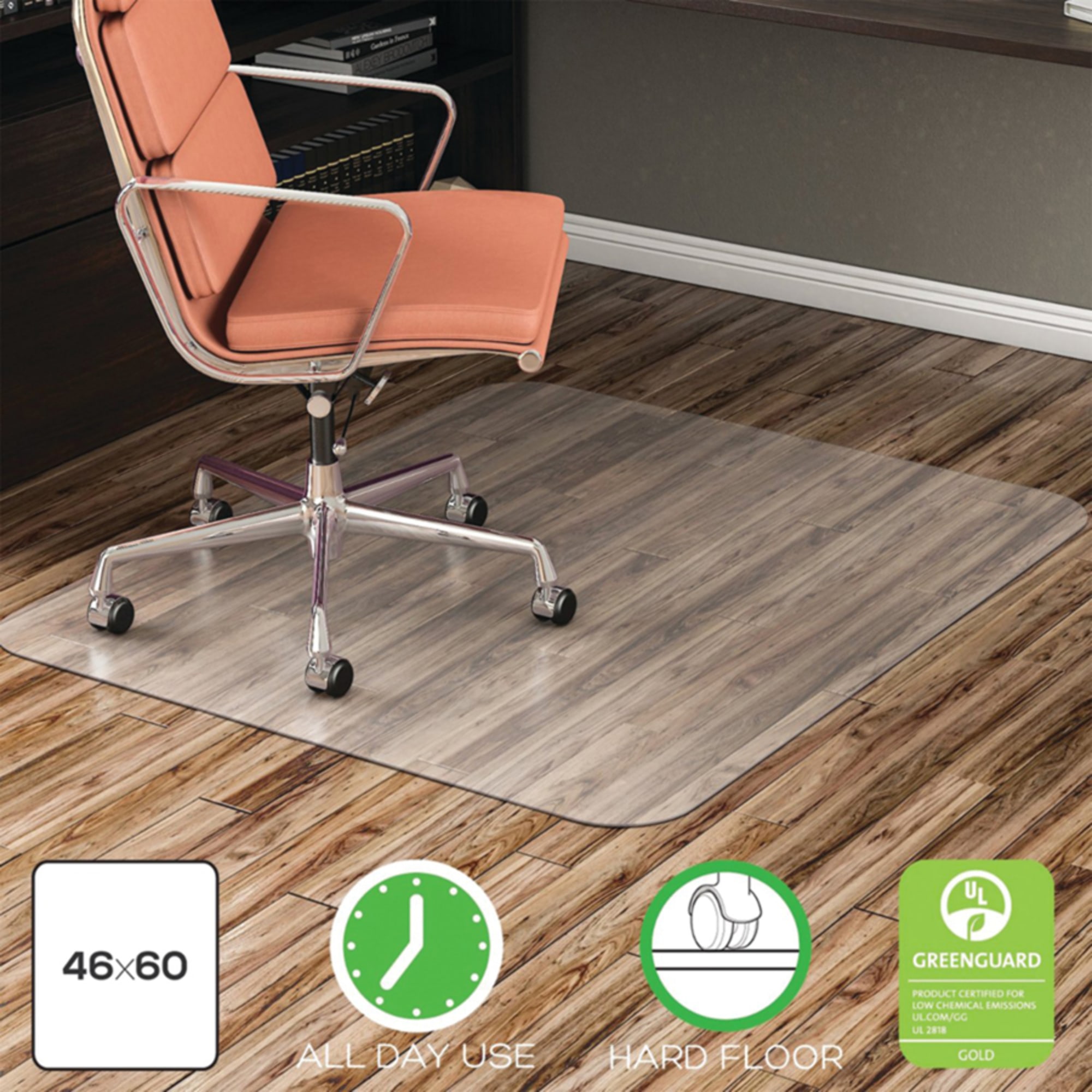 Deflecto EconoMat 46" x 60" Chair Mat for Hard Floor, Rectangular - image 5 of 6