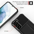 thumbnail image 3 of SaniMore for Samsung Galaxy S22 Plus 6.6" 2022 Case, PU Leather Skin Anti-drop PC Backplane Card Slot [Up to 2 Cards] Magnetic Car Mount Hybird Armor Protective Thin Lightweight Case, Black, 3 of 7