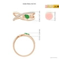 thumbnail image 4 of ANGARA Natural Criss Cross Pear Shaped Emerald Ring with Diamond Accents in 14K Rose Gold for Women (Size-5x3mm) | May Birthstone, Birthday, Anniversary, Jewelry Gift for Women | Natural Emerald Ring, 4 of 9