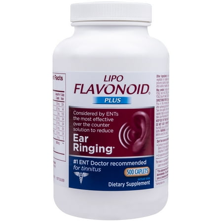 Lipo-Flavonoid Plus Ear Health Supplement Most Effective Over the Counter Solution to Reduce Ear Ringing #1 Ear, Nose and Throat Doctor Recommended for Tinnitus, 500 Caplets