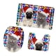 thumbnail image 5 of Juego de 3 piezas: Funda para asiento de inodoro + Alfombrilla de baño + Alfombra para pedestal. Ideal para Navidad, hogar o fiestas. K, 5 of 6