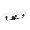 thumbnail image 6 of Living District Genesis 3-Light Iron & Glass Bath Sconce in Black/Clear, 6 of 7