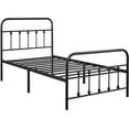 Topeakmart 12.6''High Classic Black Iron Bed Frame with High Headboard ...