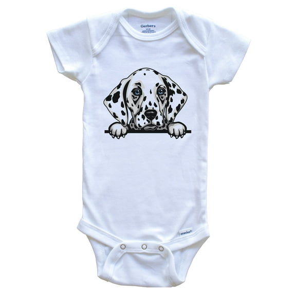 Dalmatian Dog Breed Cute Baby Bodysuit, 0-3 months white