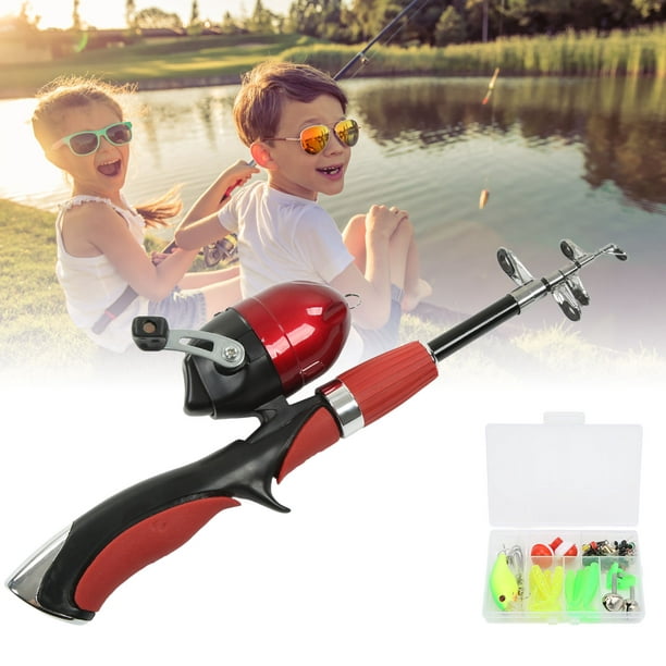 Kids Fishing Full Kit, Kids Fishing Rod and Reel Combo Resin Structure EVA  Handle Telescopic for Novice for 10 to 12 Years Old