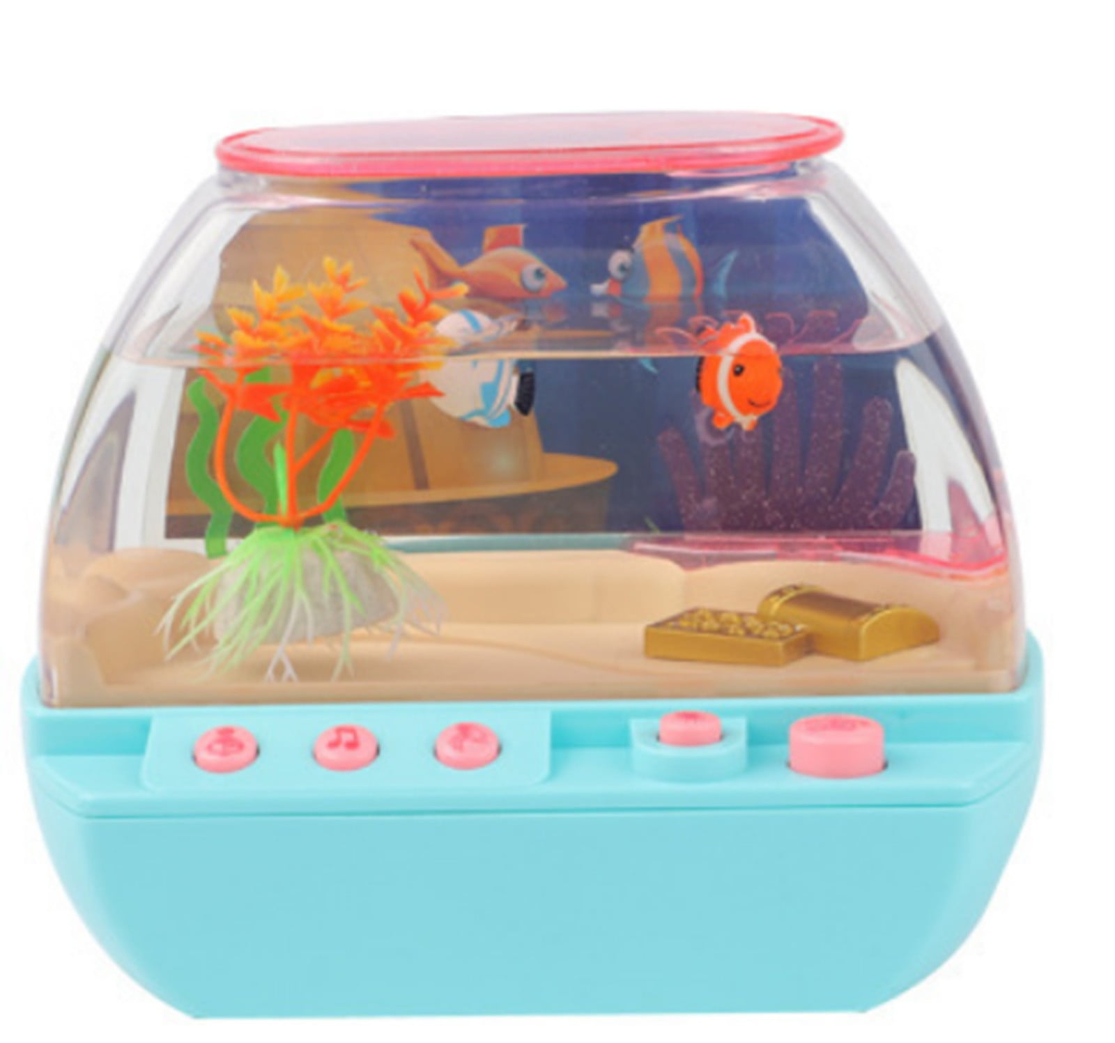 Hzrsly Interactive Kids Aquarium Set - Simulation Electric Fish Tank Toy with Lighting, Music, and Breeding Experience - Perfect for Indoor Play, Games, and Parties(Blue)