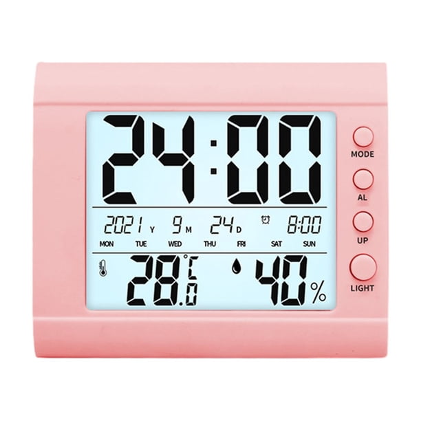 Pisexur Electrónica para Hombres, Higrómetro Electrónico de Temperatura para Interiores, Pantalla Grande Luminosa Digital, Reloj Despertador Pequeño de Escritorio, Higrómetro de Temperatura para el H