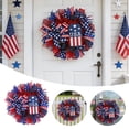 thumbnail image 2 of 4Th of July Mesh Wreath, for Front Door, Memorial Day Red, White and Blue Ribbon Wreath for Indoor and Outdoor, Holiday Decor Summer Party Decor A, 2 of 3