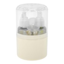 Unique Bargains 2 Pcs Travel Container Set Portable Travel Bottles Set Beige