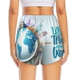 thumbnail image 4 of Xecao's Let's go Travel for a double-layer running short for women, perfect for gym, tennis, and more, featuring a convenient pocket., 4 of 9