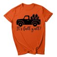 thumbnail image 4 of Blusa de manga corta con estampado de otoño y cuello redondo informal de verano para mujer Pompotops  hfajkhk139914, 4 of 4
