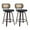 Black_2pcs, variant on Hassch 2-Pack Counter Height Swivel Barstools, Beige PU Leather Cushioned Seat with Rattan Back & Sturdy Bentwood Legs, Perfect for Kitchen Island, Home Bar