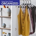 thumbnail image 4 of Royale Linens 20 Pack Black Plastic Hangers for Clothes - Heavy Duty Clothes Hanger for Everyday Use - Lightweight & Space Saving Notched Plastic Hangers, 4 of 9