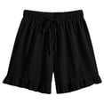 thumbnail image 4 of Trikvn Summer Linen Sets for Women Casual Sleeveless Lace Trim Tank Tops and Drawstring Ruffle Shorts Outfits Boho Beach Vacation Fashion Lounge Set, 4 of 9