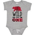 thumbnail image 3 of Inktastic Plaid Bear Wild and 1 with Arrow Boys or Girls Baby Bodysuit, 3 of 5