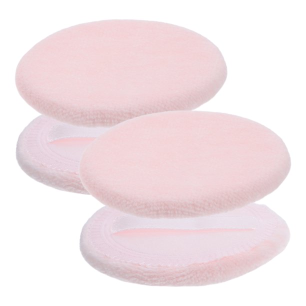 unbranded 4Ud Polvo Suelto Puff Redondo De Esponja Amarillo Para Maquillaje Aplicación Y Uniforme
