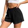 thumbnail image 3 of Women's Cotton Loose Shorts Pants, High Waist Slim Fit with Pockets, Casual Summer Beach & Active Outdoor Wear, Womens Shorts | UKHCCC,Black XL, 3 of 8