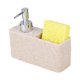 thumbnail image 4 of Dispensador de jabón resistente con soporte para esponja, práctico organizador para el lavabo. Beige Amarillo, 4 of 9