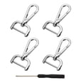 thumbnail image 1 of Uxcell Swivel Clasps Hook, ID Detachable Snap Hook with Screwdriver Silver White 1 Inch, 1 of 7