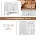 thumbnail image 4 of 36" Bathroom Vanity Cabinet Base Only, Sinkless with 2 Cabinets & Drawers, Open Shelf, Solid Wood Frame, White, 4 of 9