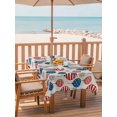 thumbnail image 2 of Outdoor Tablecloth with Umbrella Hole for Patio/Picnic/Party/Camping, Independence Day Waterproof Table Cloth Rectangle Table Cover Washable, American Flag Balloon Firework Linen (60"x 84"), 2 of 9