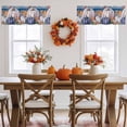thumbnail image 5 of Blue Pumpkin Valances for Windows, 54 x 18in, Watercolor Pumpkin Red Mushrooms Leaves Rod Pocket Kitchen Valance Curtain Light Filtering Window Treatments for Living Room Bedroom, 1 Panel, 5 of 7