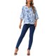 thumbnail image 2 of BLUSA BOHEMIA FLORAL PARA MUJER INSPIRE CHIC ESCOTE EN V MANGA 3/4 TUNICA TALLA XL AZUL, 2 of 6