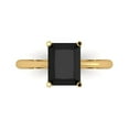 thumbnail image 2 of 2.5ct radiant cut black natural onyx 18k yellow gold Bridal Wedding Engagement Promise Anniversary Ring for Women size 4.75, 2 of 7