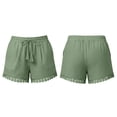 thumbnail image 7 of Htrmlpk Summer Linen Shorts for Women's Elastic Waist Summer Beach Bottoms Athletic Shorts Drawstring Outdoor Work Shorts Jogging Walkshort Pocket, 7 of 7