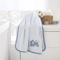 thumbnail image 4 of Stitch Appliqued Baby Blanket, Blue, Infant Boy, 4 of 6