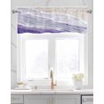 thumbnail image 2 of Purple Linen Curtain Valance for Bedroom/Bathroom/Kitchen/Office/Living/Dining Room Window,Ocean Sea Wave Geometric Abstract Minimalist Art Pocket Topper Drapes Decorative Cafe Drapery Panel 54"x18", 2 of 6