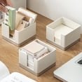 thumbnail image 2 of EIMELI 1 Pcs Storage Box Large Capacity Smooth Writing Plastic Portable Stationery Sticky Notes Cube Holder School Supplies, 2 of 10