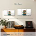 thumbnail image 4 of Elephant Stock Colorful Zen Stones Wall Art - Horizontal Multi Panel Canvas - Lobby Wall Decor - Wellness Multi Panel - White And Teal Decor - 32" x 15", 4 of 5