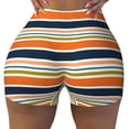 thumbnail image 2 of Haiem Colorful Pastel Stripes No Front Seam Biker Shorts for Women Yoga Workout Gym Bike Shorts with Tummy Control Moisture-Wicking-, 2 of 9