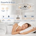thumbnail image 4 of Cusp Barn 20-In Retro Distressed White Ceiling Fan with Light, Flush Mount Low Profile Caged Ceiling Fan with Reversible Blades and Remote Control, 4 of 10