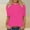 Hot Pink, variant on Yteetum 2025 Summer Tops for Women Casual Fashion Solid Color Loose Round Neck Half Sleeve T-Shirt Top Ladies Comfortable Lightweight Crew Neck Pullover Mid Sleeve Tee Shirts Blouse L