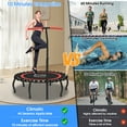 thumbnail image 6 of YORIN Rebounder Foldable Trampoline for Adults, 330LBS Fitness Indoor Trampoline, 40" 48" 50" Mini Exercise Trampoline with Bungees, 3 Level Adjustable Foam Handle Bar, Stable Quiet Small Trampoline, 6 of 10
