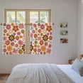 thumbnail image 3 of Bohemia Floral Kitchen Curtains 54 Inch Length, Vintage Orange Pink Flowers Boho Style Beige Tiers Curtains for Bathroom Bedroom Cafe, Light Filtering Small Window Treatment Drapes 2 Panels 42"Wx54"L, 3 of 8