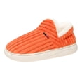 thumbnail image 2 of Hinvhai Women Ankle Bootie Slipper Plush Warm Indoor Outdoor Shoes Comfy Fleece Lined Memory Foam Slipper with Anti-Slip Sole Orange 44, 2 of 6