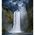 thumbnail image 3 of Waterfall Duvet Cover Set, Waterfall and Grand Cliffs in Northern America Force of Nature Art Print, Decorative 3 Piece Bedding Set with 2 Pillow Shams, Queen Size, Green Blue White, by Ambesonne, 3 of 3