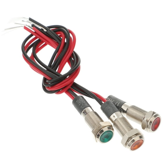 COSMOBETTY Signal Lamp Nickel-Plated Copper 3Pcs Round Wired Indicator
