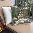 thumbnail image 1 of Ahgly Company Animals Wolf Outdoor Throw Pillow, 18 inch by 18 inch, 1 of 6