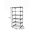 thumbnail image 3 of Mainstays Metal and Plastic Shoe Rack, 6-Tiers, 12 Shoe Pair Capacity, Space Saving Shoe Storage, Black & Silver, 3 of 12