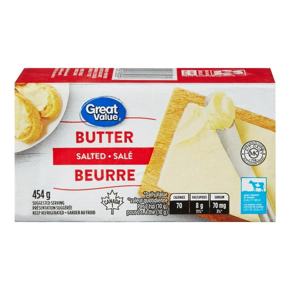 Beurre salé Great Value 454 g