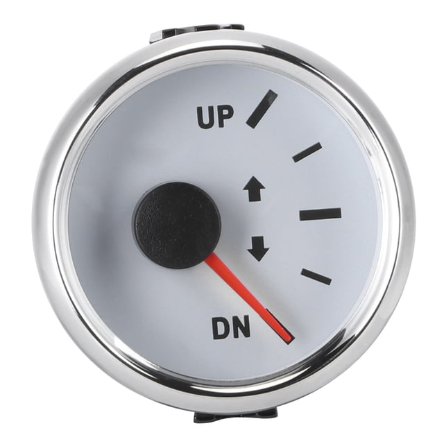 Indicador de ajuste de barco DN de 52mm, 2 pulgadas hacia arriba, 0-190ohm, indicador de inclinación de ajuste de señal, luz de fondo roja (esfera blanca, marco plateado)