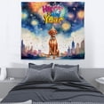 thumbnail image 3 of Happy New Year with Vizsla Fireworks Holiday Xmas Winter 2025 Tapestry Vizslas Dog Lover Gifts Idea Wall Hanging Backdrop Home Decor - 00025, 3 of 5