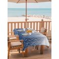 thumbnail image 2 of Outdoor Tablecloth with Umbrella Hole for Patio/Picnic/Party/Camping, Modern Navy Blue Waterproof Table Cloth Rectangle Table Cover Washable, Abstract Ombre Geometric Morocco (60"x 120"), 2 of 8