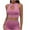 Hot Pink, variant on Womens Workout Seamless Ribbed Hollow Out Yoga Sports Bra Keyhole Zip Crop Top Bra Gym Clothes Purple M