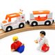 thumbnail image 1 of Set de accesorios de madera para vías de tren, coche de policía con luz, 1 of 8